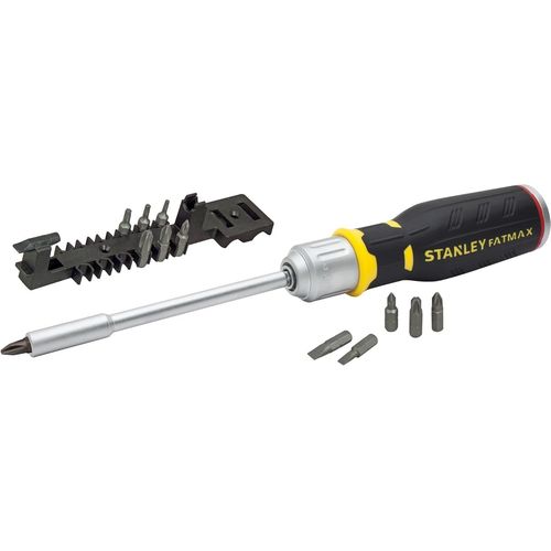 Stanley Fmht0-62690 Tournevis Interchangeable Gamme Fatmax - Mécanisme Cliquet 40 Dents - Angle De Reprise 9° - 3 Positions De Cliquet - Poignée Bi Matière Grip - JACK DANIELS
