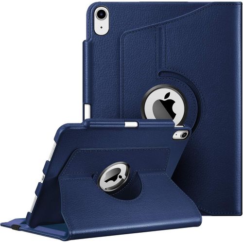 Coque Pour Ipad Air 11 Pouces M3/M2 (2025/2024), Ipad Air 5/4 10.9 Pouces (2022/2020) - [Rangement De Stylet] Étui Rotatif À 360° Housse Pivotante Veille/Réveil Auto, Bleu Marine