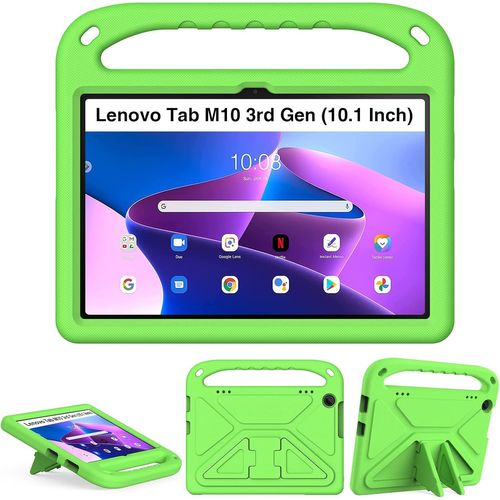 Coque pour Lenovo Tab M10 3rd Gen 10.1"" TB-328F/ TB-328X EVA Léger Étui de Protection Poignée Housse Enfants, Vert