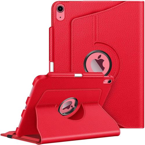 Coque Pour Ipad (A16) 11ème Génération 11 Pouces 2025, Ipad 10ème Génération 10.9 Pouces 2022 - [Rangement De Stylet] Housse Rotative À 360° Étui Veille/Réveil Auto, Rouge