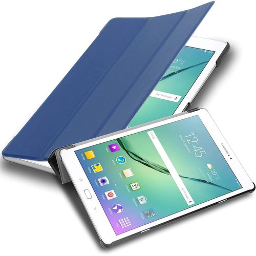 Coque Tablette Pour Samsung Galaxy Tab S2 9.7 Sm-T815n/T813n/T819n En Bleu Foncé Jersey ¿ Housse Protection Très Fine En Similicuir En Style Livre Avec Auto Wake Up Et Stand Horizontal