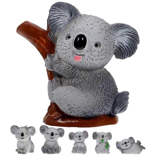 6pcs Figurines Miniature Koala DIY Résine Koala Miniature Koala Statues Ornements Miniatures