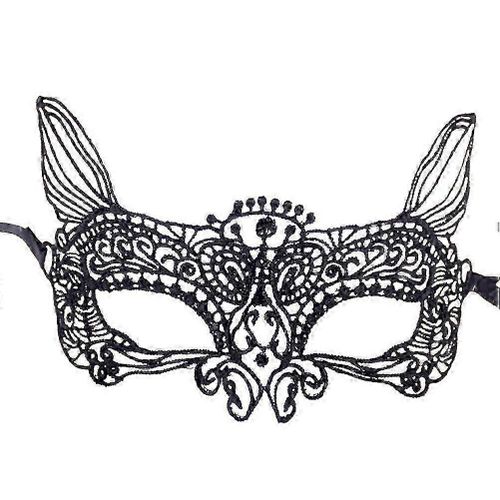 Sexy Dentelle Masque Yeux Masque De Fête Masque Carnaval Mascarade Halloween Creux Costume Demi-Visage Masque Mascarade Carnaval Masque (Noir