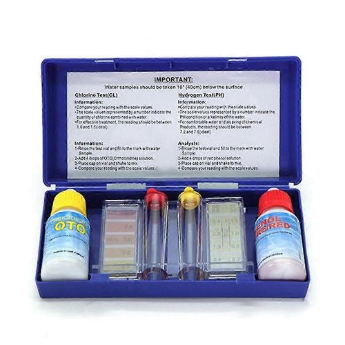 Kits de test d¿eau de piscine et de spa, kits de test de chimie de l¿eau au PH et au chlore libre, test d¿eau acide-base B