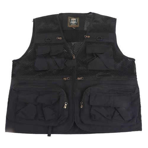 Gilet De Pêche Respirant À Séchage Rapide Multi Poches Gilet De Travail En Maille Pour Hommes Photographie Cyclisme Randonnée Xl