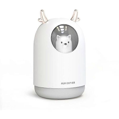 Humidificateur d'air bb Chambre Ultrasonique Silencieux avec 7 Couleurs de Lumire , 300 ml USB Blanc