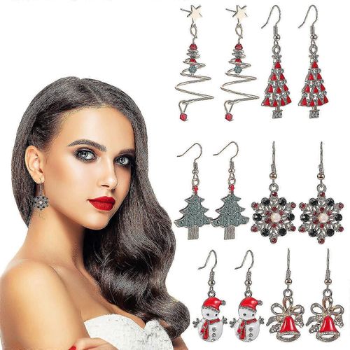 6 Paires De Boucles D¿Oreilles De Noël Boucles D¿Oreilles De Noël Drops Femmes Boucles D¿Oreilles Pendantes Bijoux D¿Oreille