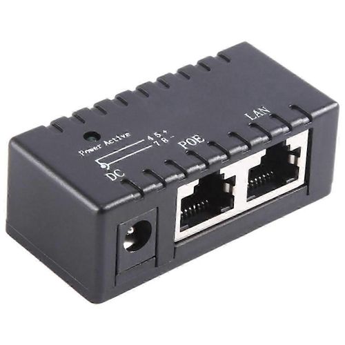 Poe Splitter Poe Injecteur Rj45 Dc 5.5Mm x 2.1Mm Entrée Poe Passif Injecteur Splitter Adaptateur Connecteur Pour Caméra Réseau Ip (Noir)