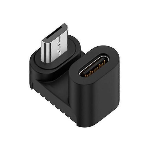Adaptateur Micro USB 90 Degrés Angle Droit Mâle Vers Type C Connecteur Femelle