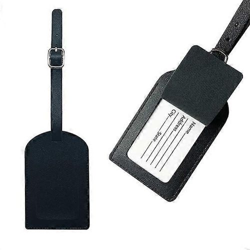 Étiquette d¿adresse noire Étiquette de bagage en cuir en cuir Étiquette d¿adresse pour valise noir