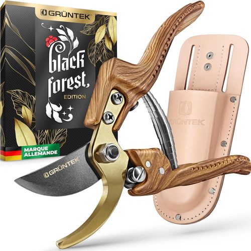 Sécateur professionnel avec étui cuir - Design ergonomique bois - Edition limitée Black Forest - JACK DANIELS