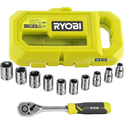 Boîte à outils 10 pièces - 9 douilles 1/4" et tournevis pour bricolage - JACK DANIELS