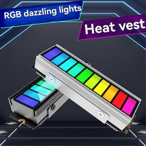 M.2 SSD Radiateur Dissipateur Thermique 5V 3PIN ARGB Refroidisseur de disque dur à semi-conducteurs AURA Sync Refroidisseur en alliage d¿aluminium