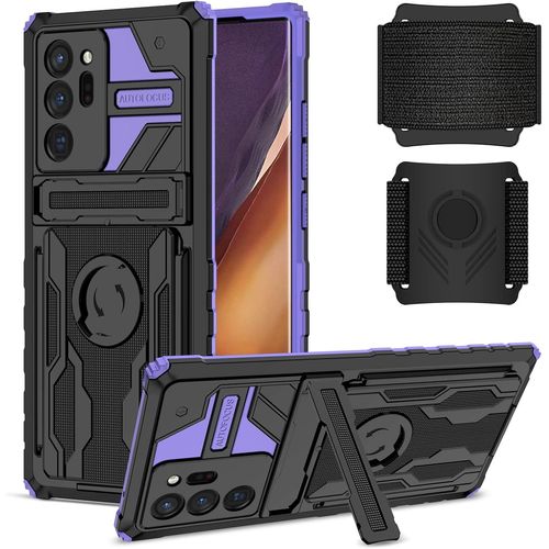 Coque Samsung Galaxy Note20 Ultra Note20 Ultra 5g Etui Avec Support De Support Peut Être Porté Au Poignet Avec La Sangle Violet