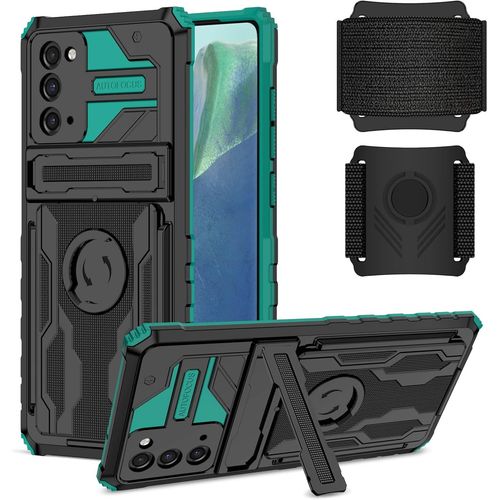 Coque Samsung Galaxy Note20 Note20 5g Etui Avec Support De Support Peut Être Porté Au Poignet Avec La Sangle Vert