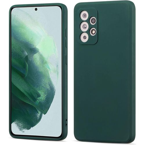 Coque Silicone Avec Samsung Galaxy A52 4g/5g A52s 5g, Antichoc Extrême Mat Toucher Doux Confortable Antirayures Dos Rigide Coque Guardian Niveau Militaire Protection - Vert Foncé
