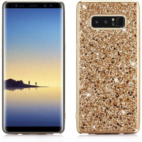 Coque Samsung Galaxy Note 8, Mince Étui En Silicone Souple Paillette Strass Brillante Bling Bling Glitter De Luxe,Flexible Plein-Corps Pc Bumper Housse Etui De Protection Or