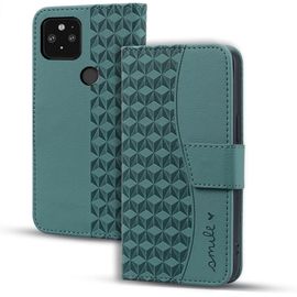 Coque Pour Google Pixel 5 Étui Haute Qualité Cuir Pu Magnétique Protection Housse Avec Fente Pour Carte Pour Google 5 - Vert