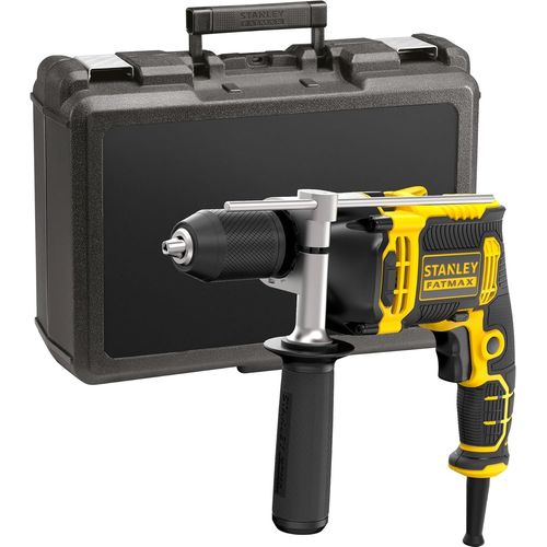Stanley Perceuse À Percussion Fmeh750K-Qs - 750 W - Vitesse Variable - 54400 Cps/Min - Mandrin 1 Main 13 Mm - Filaire Et Compacte - Livrée En Mallette - Gamme Fatmax Noir/Jaune - JACK DANIELS