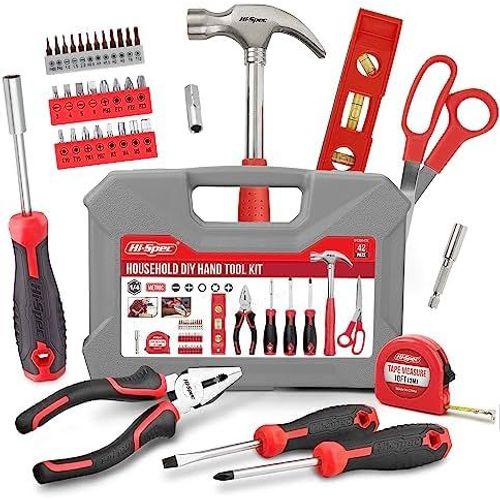 ¿Boîte à Outils Rouge 42 Pièces - Coffret Complet Marteau, Pinces, Tournevis pour Réparations¿ - JACK DANIELS