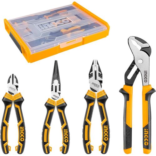 ¿Kit 4 Pinces Professionnelles dans Boîte Empilable - Coupante/Diagonale/Multiprise/Universal (20-25cm)¿ - JACK DANIELS