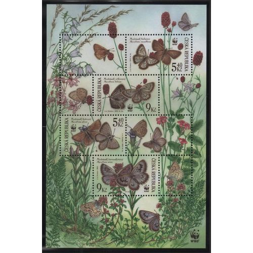 République Tchèque Timbre Animaux : Les Papillons 2002