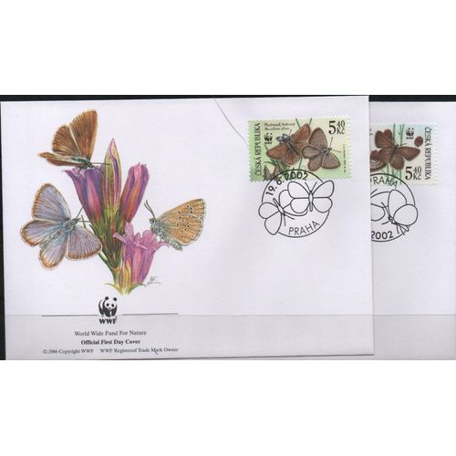 République Tchèque Timbres Les Papillons 4 Fdc
