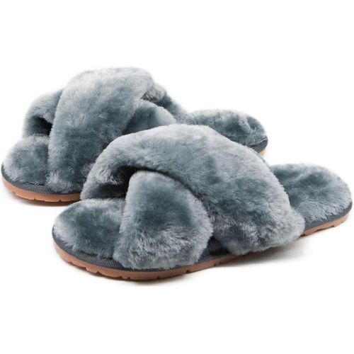 Pantoufles En Fourrure Pour Femmes Tongs Bout Ouvert Maison Confortable Mousse À Mémoire De Forme Sandales Claplus Doux Plat Confortable Antidérapant Spa Intérieur Extérieur Slip On