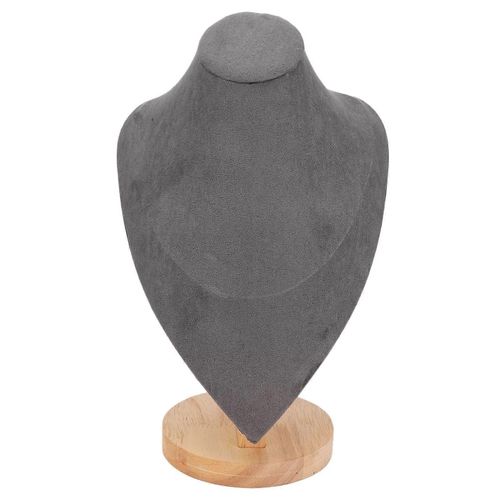 Collier Présentoir Multipurpose Élégant Bois Bijoux Buste Stand Pour Maison Bijouterie Boutique Salon Gris