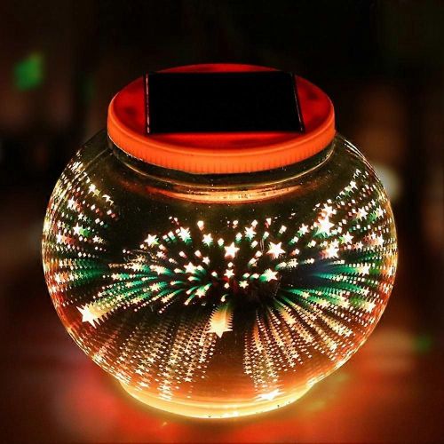 Boule De Verre À Énergie Solaire Changeante De Couleur, Lumières De Table Solaires Rechargeables, Veilleuses Solaires Étanches Extérieures Lampes De Pelouse Lumineuses Fo