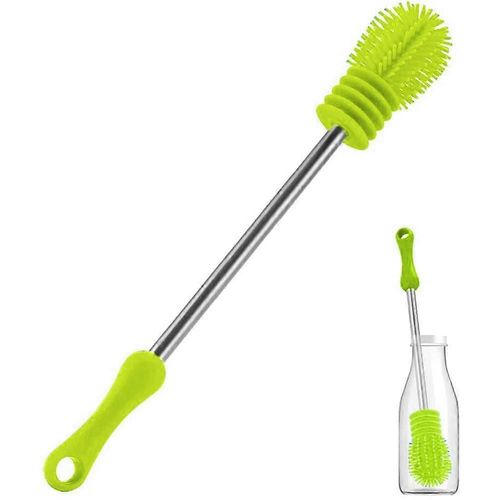 Brosse De Nettoyage De Bouteille En Silicone Avec Manche Long, Nettoyant Pour Bouteille D¿Eau De 27,5 * 4 Cm Pour Biberons, Bouteille De Sport, Vase, Verrerie, Parfait Pour Les Petits D