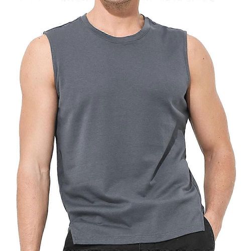 Chemises De Sport D'Entraînement Sans Manches Pour Hommes Débardeurs De Course Tees Musculaires Doux Et Respirants - Gris