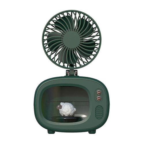 Portable Mignon Air Refroidissement Ventilateur Ordinateur De Bureau Tv Humidificateur Diffuseur D¿arôme Avec Lumières Spray USB Humidifiant Refroidisseur D¿air - Vert