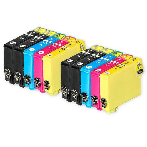 2 Ensemble de 4 cartouches d¿encre noire supplémentaires supplémentaires pour remplacer Epson T1285+1281 Compatible/non-OEM de Go Inks (10 Encres)