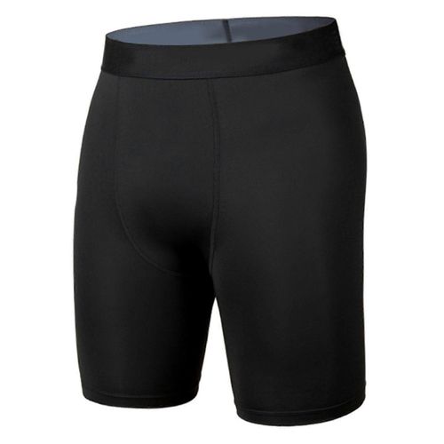 Compression Sports Shorts High Elasticity Cool Quick Drying Breathable Men Sports Shorts For Workout Running Riding Black Xl