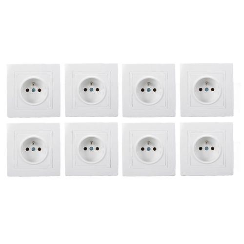 8pcs Français Standard Prise 16A 220V Prise Murale Prise Murale pour Hôtel Bureau À Domicile