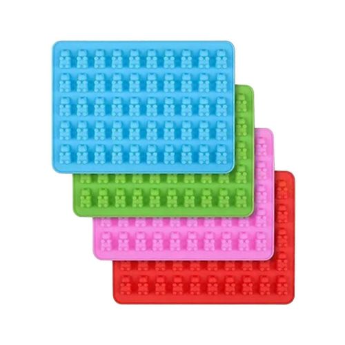 4 Ensembles Diy Grand Moule Ourson Gommeux 200 Cavité Avec Compte-Gouttes Silicone Pour Diy Fondant Candy Cake Chocolat