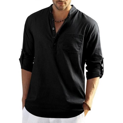 Chemise Homme En Coton Et Lin Chemise D'Été Chemise Homme Chemise Décontractée Chemise