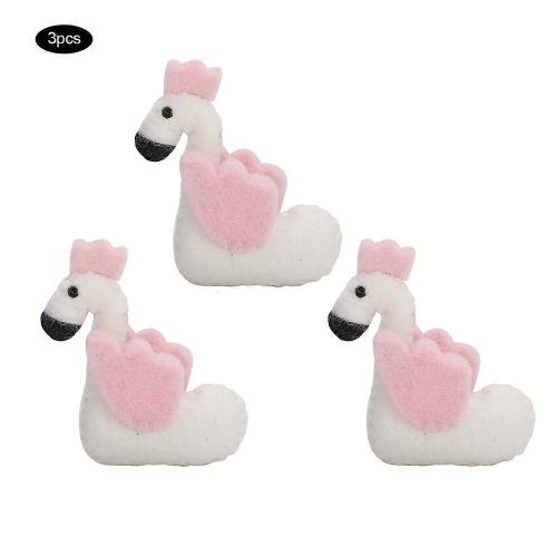 3Pcs Dessin animé Mignon Oiseau Pendentif Fabriqué à la main Poupée de Noël DIY Arbre de Noël Décoration AccessoiresBlanc