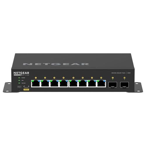 NETGEAR M4250-8G2XF-PoE+ - Commutateur - C3 - Géré - 8 x 10/100/1000 (8 PoE+) + 2 x 10 Gigabit SFP+ - flux d'air côte à côte - de bureau - PoE+ (220 W)