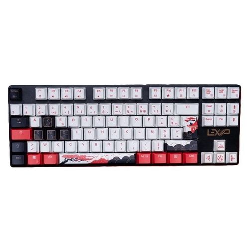 Lexip - Disciple Bundle - clavier - backlit - USB - AZERTY - Français - commutateur : interrupteur rouge - blanc, noir, or, rouge - avec Assassin's Creed Shadows