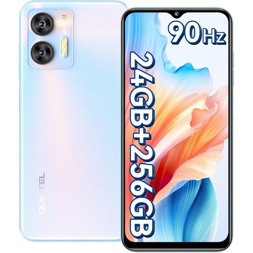 OUKITEL C36 24 (8+16) Go + 256 Go / 1 To Android 14 écran 6.56" HD+ / 90Hz, 5150mAh, Double SIM 4G Smartphone - Bleu
