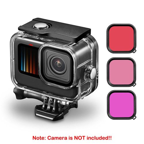 Coque de protection pour GoPro Hero 11,10,9,60M,étanche,noire,accessoire de plongée sous-marine - Type Case Mount 3 Filters #A