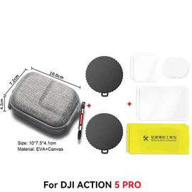 Couvercle anti-poussière pour objectif d'appareil photo,protection d'objectif en silicone antidérapant pour DJI Osmo Action 5 Pro 4,accessoire de film Guatemala - Type Action 5 Pro Set 4