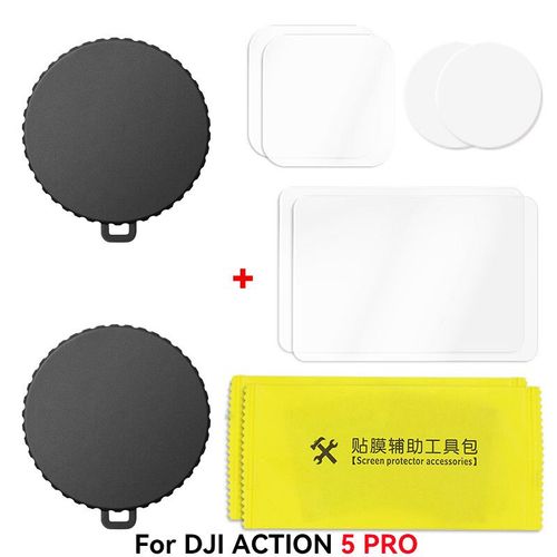 Couvercle anti-poussière pour objectif d'appareil photo,protection d'objectif en silicone antidérapant pour DJI Osmo Action 5 Pro 4,accessoire de film Guatemala - Type Action 5 Pro Set 2