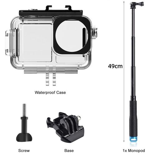 Boîtier étanche pour DJI Osmo Action 4,40m,plongée profonde,coque de boîtier sous-marin,accessoires de caméra d'action - Type Set 3
