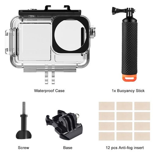 Boîtier étanche pour DJI Osmo Action 4,40m,plongée profonde,coque de boîtier sous-marin,accessoires de caméra d'action - Type Set 2