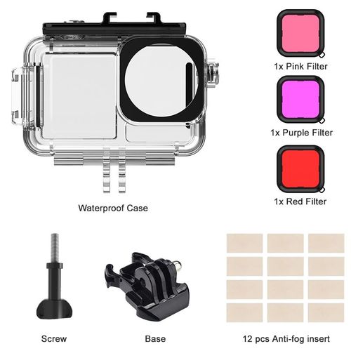 Boîtier étanche pour DJI Osmo Action 4,40m,plongée profonde,coque de boîtier sous-marin,accessoires de caméra d'action - Type Set 1