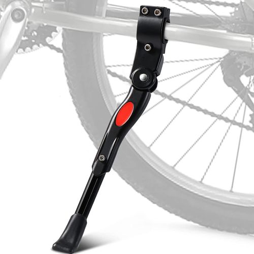 Béquilles De Vélo Réglable En Alliage D'aluminium,Hauteur Réglable Avec Pied En Caoutchouc Antidérapant,Béquille Velo Laterale,Bequille Vtt,Support Pour Vélos 20-27.5 Pouces, 451/650c-Noir, 1pc