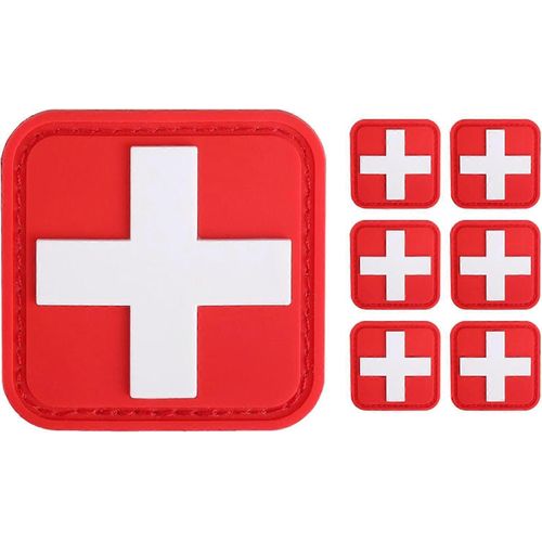 6 Pièces Medic Croix-Rouge Patch, Premiers Secours Morable Patch Parfait Pour Tactical Ifak, Emt Trauma Pouch 2,3 Pouces 3d Haut Relief Patch Infirmière Docteur Emergen